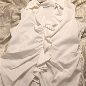 New York & Co. White Sleeveless Blouse